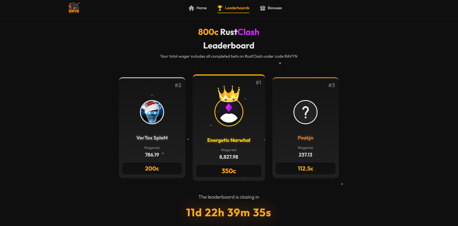 Main Leaderboard for Ravyn